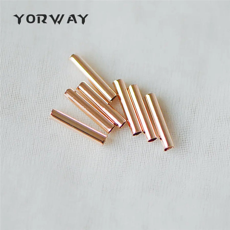 50pcs Gold Tube Beads 10x2mm, Brass Tube Spacers GB-274