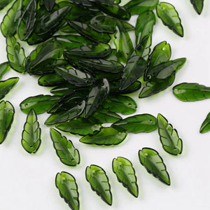 50pcs Leaves Shaped Lampwork Beads Glass Beads Jewelry Making Ring Accessories