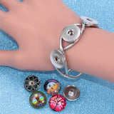 50pcs Peace Symbol Glass Charms 18mm Snap Button Jewelry For 18mm Snaps Bracelet
