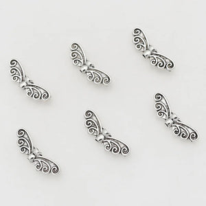50pcs Butterfly Wings Charm Loose Beads 21x7mm DIY Jewelry Spacer End Buckle