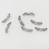 50pcs Butterfly Wings Charm Loose Beads 21x7mm DIY Jewelry Spacer End Buckle