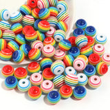 50pcs Rainbow Stripe Resin Beads for Jewelry Making DIY Bracelet