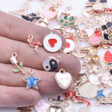 50pcs Random Enamel Charms Jewelry Making Supplies Drop Oil Pendant Charm