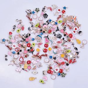 50pcs Random Enamel Charms Jewelry Making Supplies Drop Oil Pendant Charm