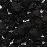50pcs Matte Acrylic Rose Flower Beads DIY Jewelry Making 9x15mm