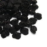 50pcs Matte Acrylic Rose Flower Beads DIY Jewelry Making 9x15mm