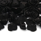 50pcs Matte Acrylic Rose Flower Beads DIY Jewelry Making 9x15mm