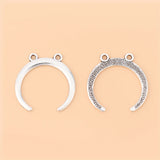 50pcs Silver Moon Double Horn Charms Pendants for Bracelet Necklace