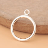 50pcs Silver Plated Circle Charms Pendants for Jewelry Making