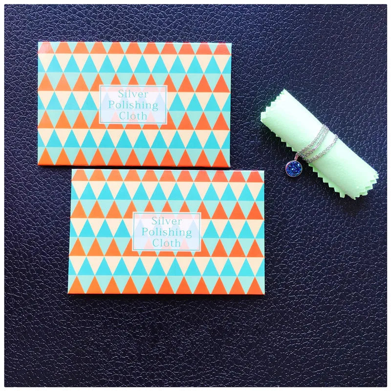 50pcs Custom Pattern Silver Polish Cloth Jewelry Cleaning Wipes