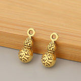 50pcs Tibetan Silver/Gold 3D Cucurbit Gourd Charms Pendants for DIY Necklace
