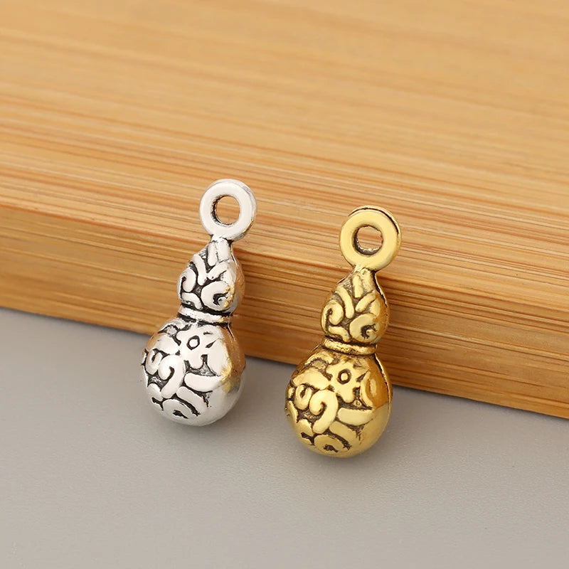 50pcs Tibetan Silver/Gold 3D Cucurbit Gourd Charms Pendants for DIY Necklace