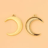 50pcs/Lot Tibetan Silver/Gold Crescent Moon Charms Pendants Beads