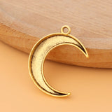 50pcs/Lot Tibetan Silver/Gold Crescent Moon Charms Pendants Beads