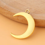 50pcs/Lot Tibetan Silver/Gold Crescent Moon Charms Pendants Beads