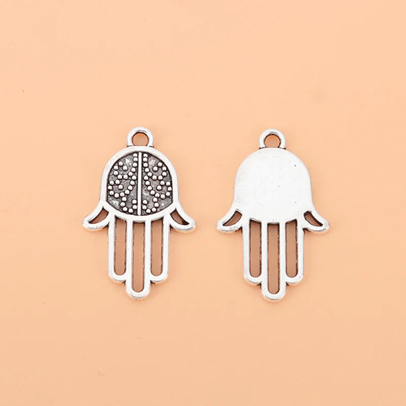 50pcs Hamsa Hand Charms Pendants for Jewelry Making