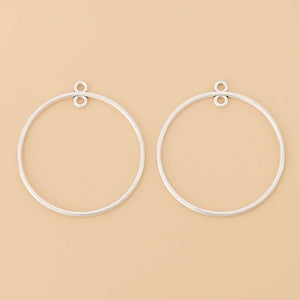 50pcs Tibetan Silver Circle Charms Pendants for Earring Making