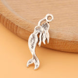 50pcs Tibetan Silver Mermaid Charms Pendants for Jewelry Making