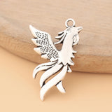 50pcs Tibetan Silver Phoenix Bird Charms Pendants DIY Necklace Bracelet Jewelry