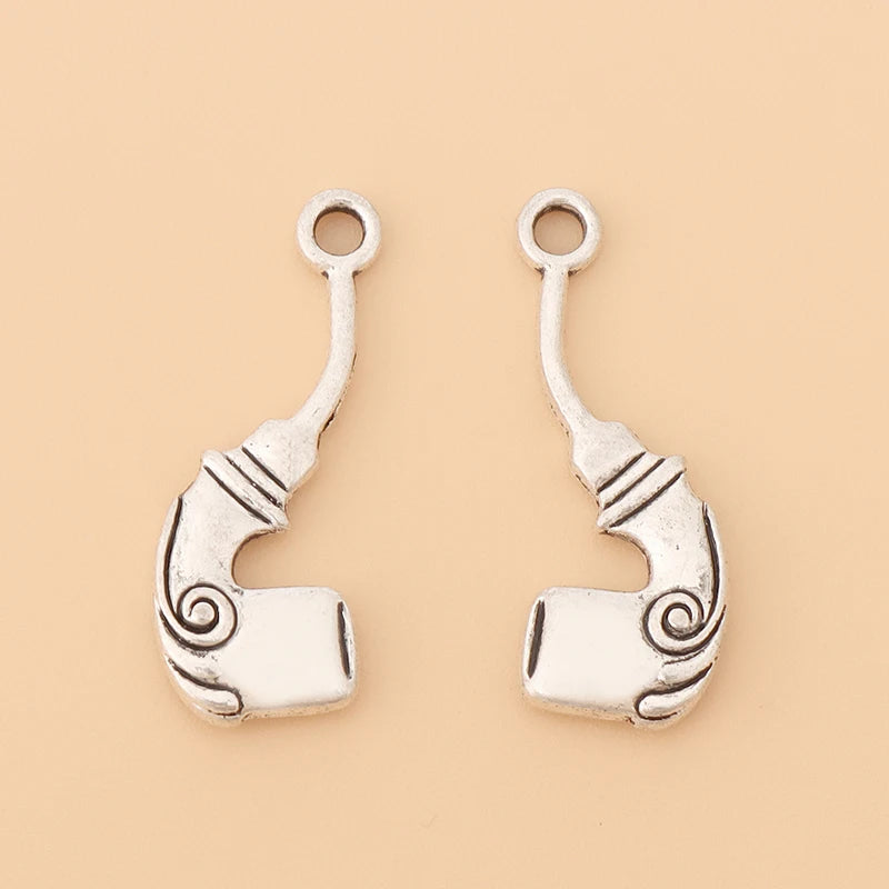 50pcs Tibetan Silver Tobacco Pipe Charms Pendants for Jewelry Making