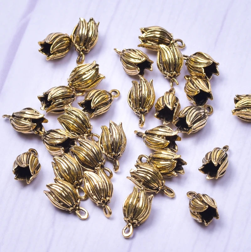 50pcs Vintage Charms For Jewelry Making Flower Crafts DIY Earrings