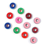 50pcs Resin Big Hole Beads DIY Rainbow Stripe Flat Drum Beads 14*8mm