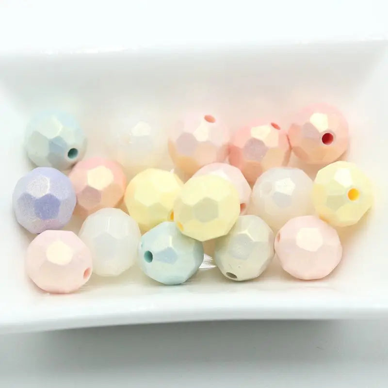 50pcs 10MM Macaron Cut Face Beads String: Bracelet Necklace DIY Hand-woven Beads