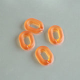 50pc Matte Orange Oval Acrylic Chain Links 20mmx15mm