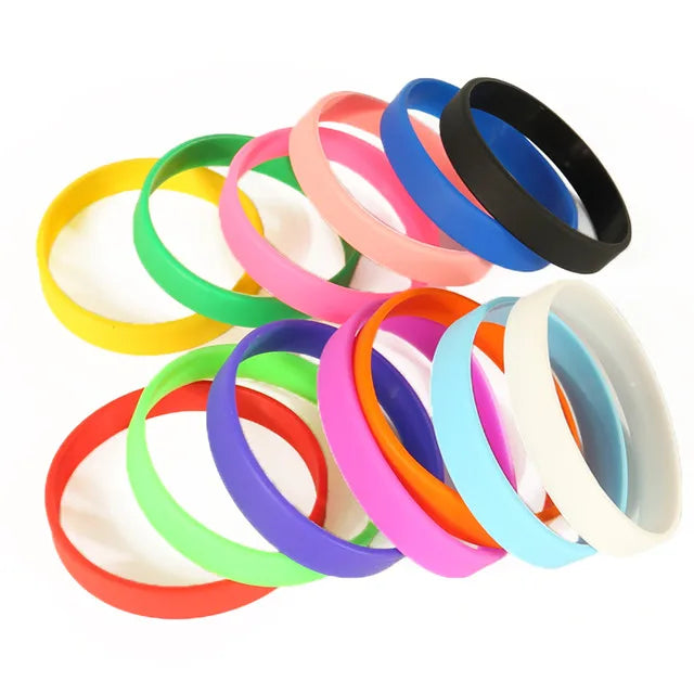 50pcs Sports Silicone Bracelets Friendship Hand Bands Bangle Basketball Cuff