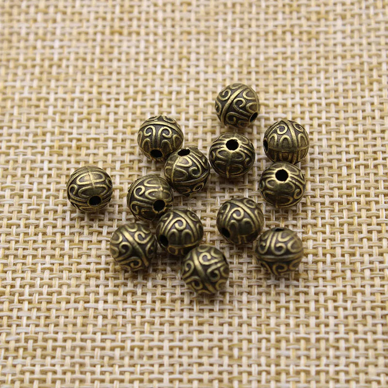 50pcs Metal Ball Spacer Beads for DIY Charm Bracelet Making Z449