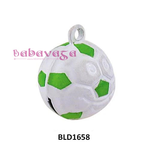 50pcs Metal Football Soccer Bell Charms Pendants 4Colors Holiday Decoration