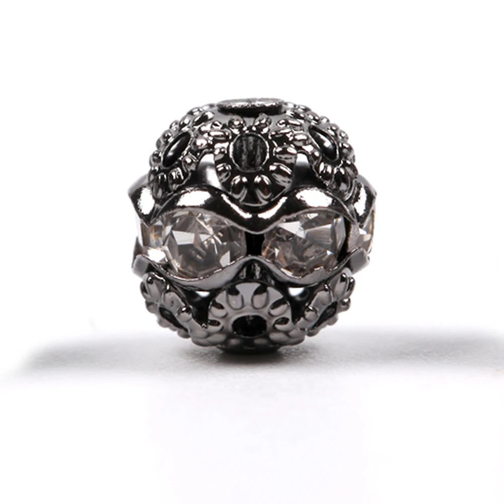 50pcs Silver Crystal Rhinestone Spacer Beads 6 8mm DIY Jewelry Making Bracelet
