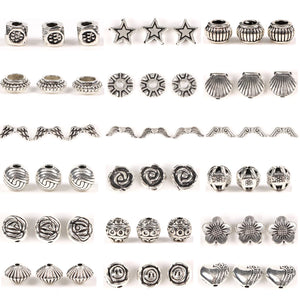 50pcs Silver Star Wing Spacer Beads for DIY Jewelry Making