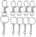 50pcs Swivel Lobster Claw Clasp Keychain with Screw Eye Pin for Crafts