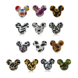 50pcs Mickey Flower Print Silicone Teething Beads BPA DIY Necklace