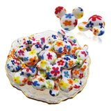 50pcs Mickey Flower Print Silicone Teething Beads BPA DIY Necklace