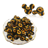 50pcs Mickey Sunflower Print Silicone Beads Mini Mouse Pacifier Chain