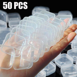 50pcs Mini Clear Plastic Jewelry Storage Box Case Packaging B