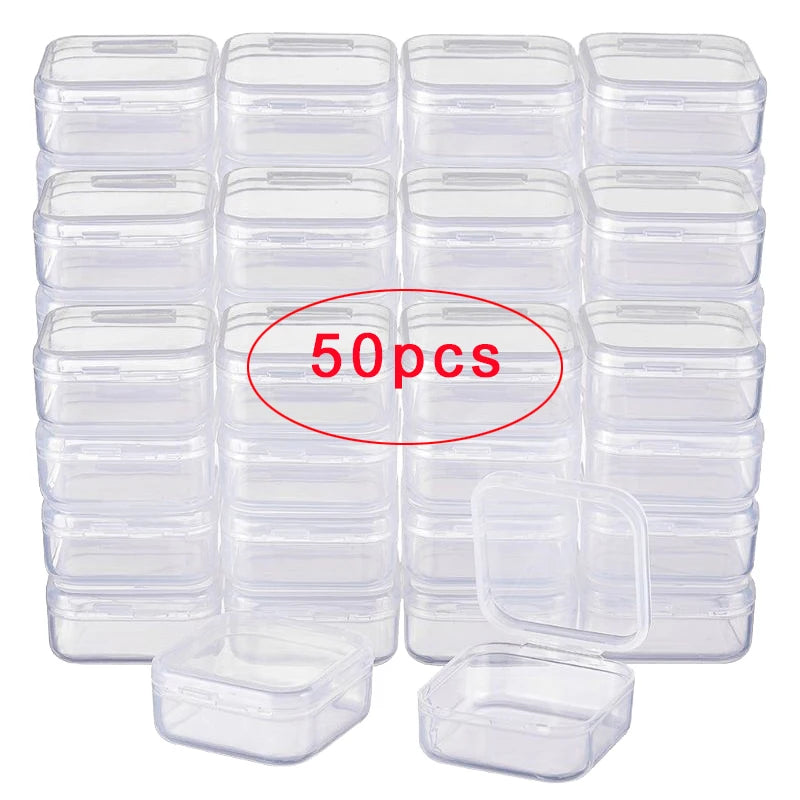 50pcs Mini Plastic Storage Containers Box Pill Medicine Holder Organizer Jewelry
