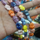 50pcs Mix Small Torch Heart Ceramics Beads 10X16mm Spacer Bead Jewelry Making