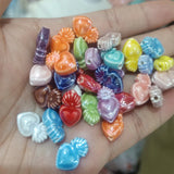 50pcs Mix Small Torch Heart Ceramics Beads 10X16mm Spacer Bead Jewelry Making
