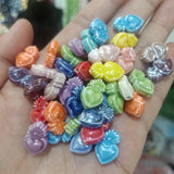 50pcs Mix Small Torch Heart Ceramics Beads 10X16mm Spacer Bead Jewelry Making