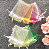 50pcs Mix Colors Christmas Organza Gift Bags Jewelry Bag Packaging Pouches