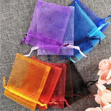 50pcs Mix Colors Christmas Organza Gift Bags Jewelry Bag Packaging Pouches