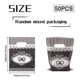 50pcs Mix Printed Plastic Bags with Handle for Shopping Jewelry Storage