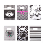 50pcs Mix Printed Plastic Bags with Handle for Shopping Jewelry Storage