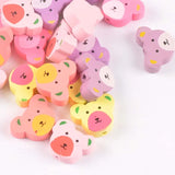 50pcs Mixed Bear Pattern Wooden Spacer Beads for DIY Jewelry Making