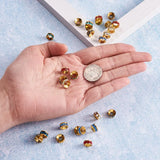 50pcs Mixed Brass Spacer Beads with Rhinestone Flat Round 9x4mm