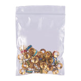 50pcs Mixed Brass Spacer Beads with Rhinestone Flat Round 9x4mm