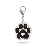 50pcs Mixed Color Enamel Paw Print Dangle Charms with Lobster Clasp